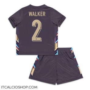 Inghilterra Kyle Walker #2 Seconda Maglia Bambino Europei 2024 Manica Corta (+ Pantaloni corti)